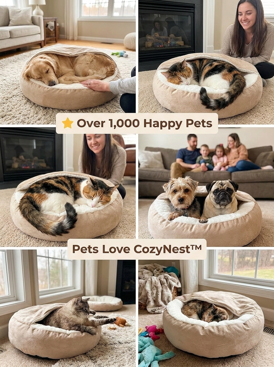 CozyNest Calming Orthopedic Pet Bed for Dogs & Cats